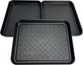 Generic Shoe Tray for Entryway, 3 Pack Indoor Mats, Dog Feed Mat, Rain Boots Drying Tray, Black