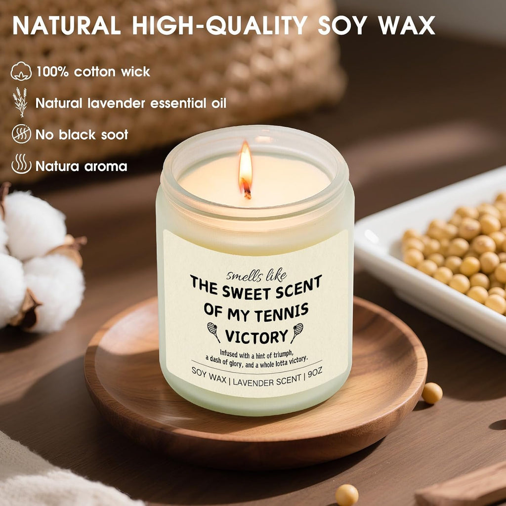 KOSMICKISS Lavender Soy Candle, Tennis Gifts for Women Men 9oz, 1 Pack