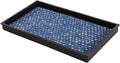 Anji Mountain Heavy Duty Waterproof Rubber Shoe Storage Mat Organizer/Boot Storage Multi Use for Entryway with Coir, Blue and Ivory Insert, Fits 2 Pair (24.5" Wide)