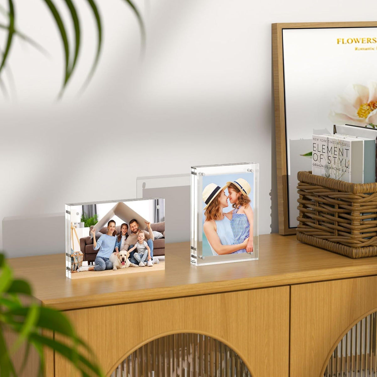 AITEE 5x7 Acrylic Picture Frames 6 Pack, Clear Picture Frames，20% Thicker