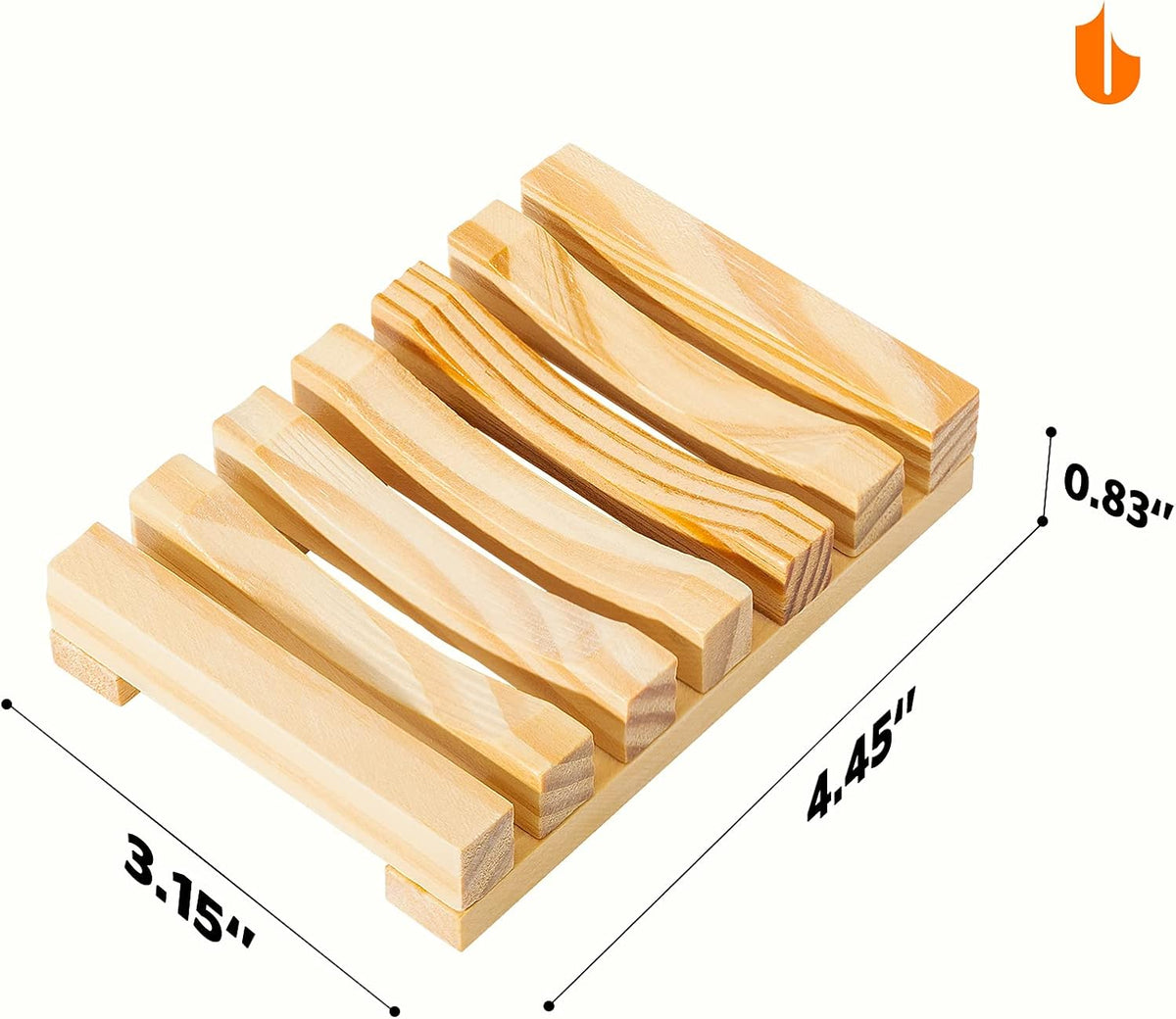 Natural Wooden Soap Dish for Shower Self Draining Bar Soap Holder 1Pack
