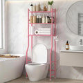 GloTika 3-Tier Over Toilet Storage Cabinet, No Drilling, 64" H, Pink