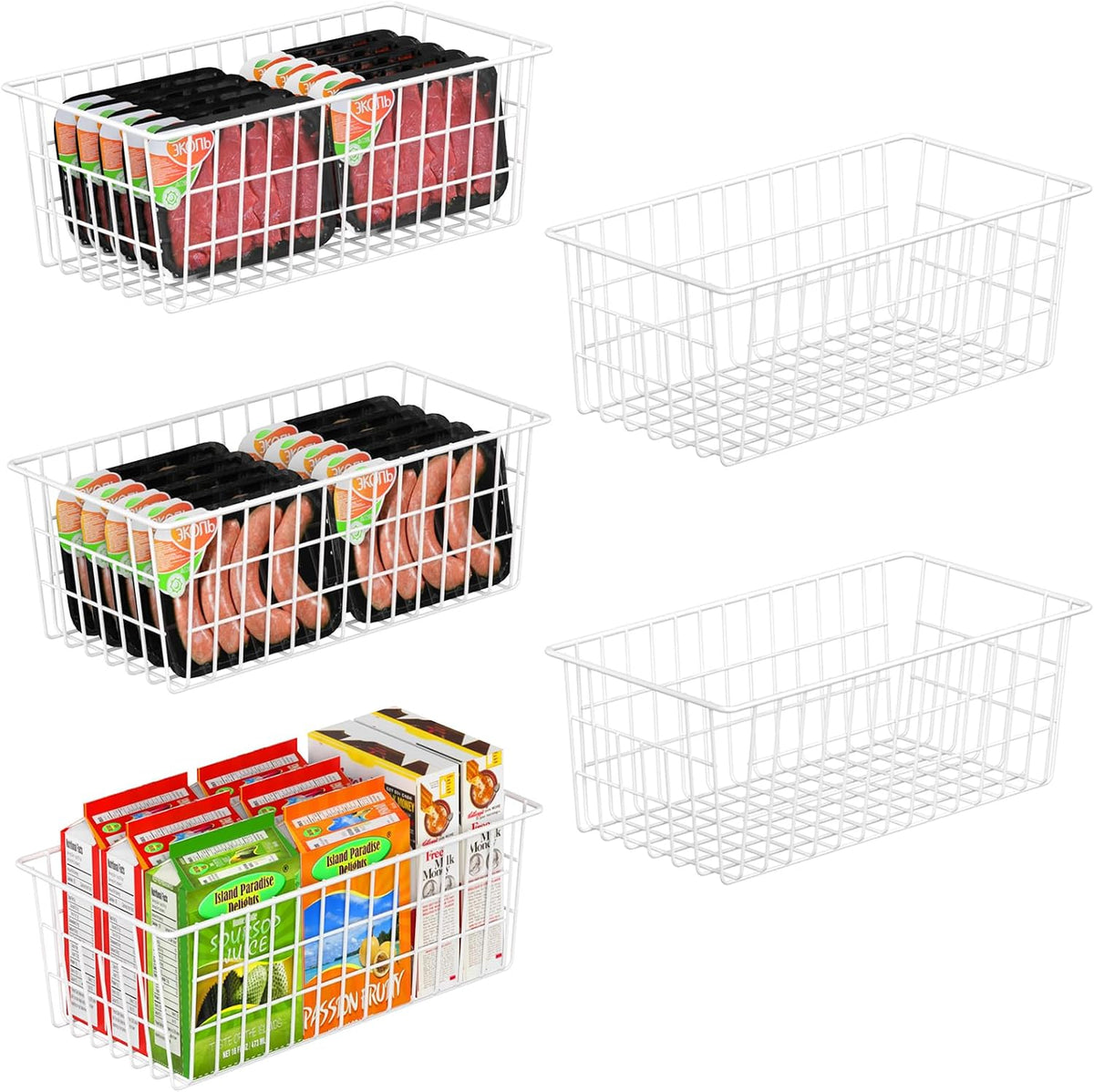 Orgneas Freezer Organizer Bins for Upright Freezer Wire Drawer Baskets