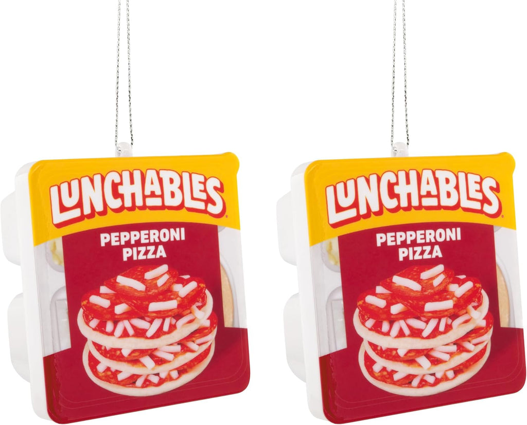 Hallmark Kraft Christmas Ornaments (Lunchables Pepperoni Pizza) Set of 2