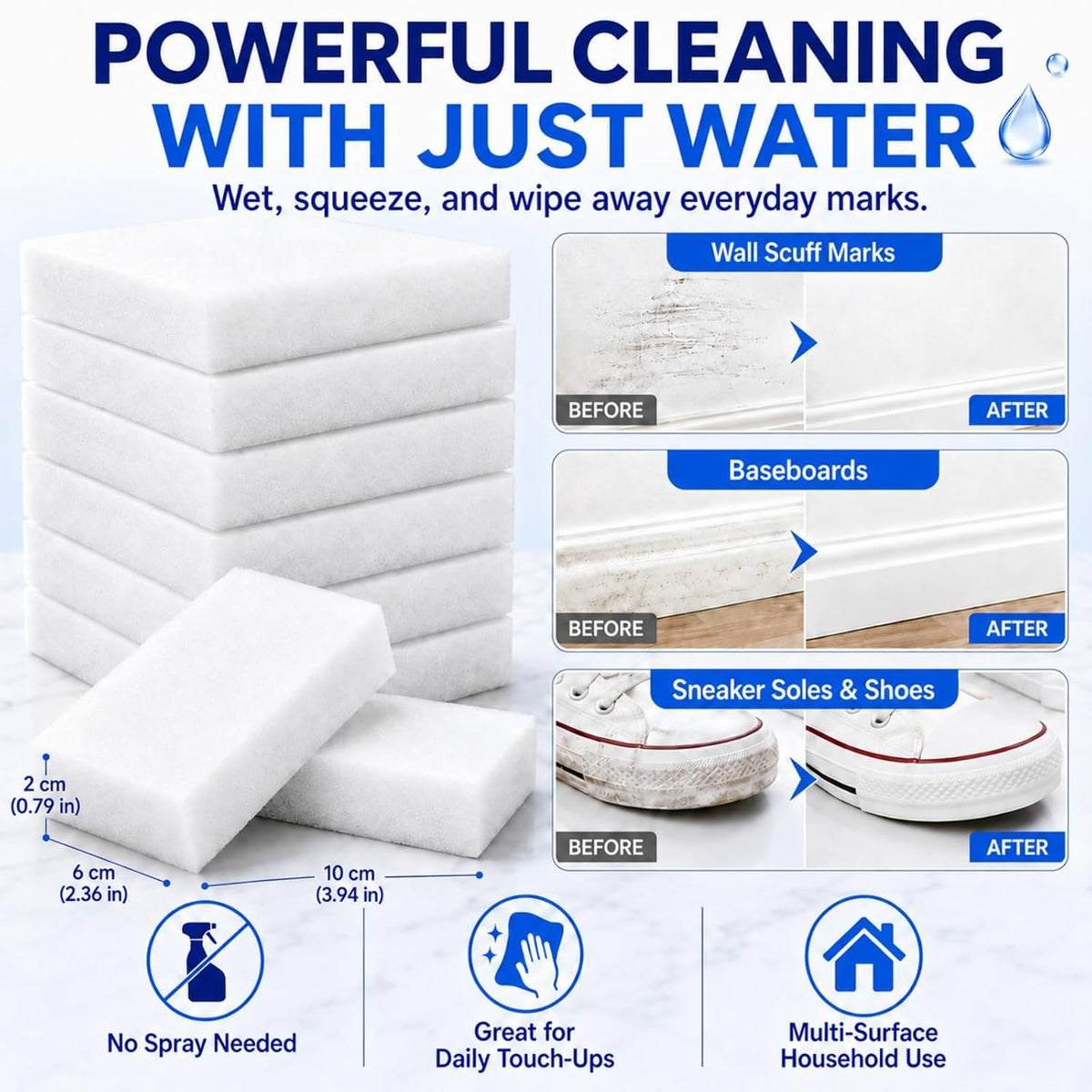 Magic Eraser - Pack of 50 Melamine Sponge Pads