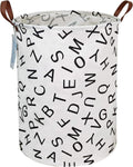 Round Laundry Basket Collapsible Storage Hamper Organizer Alphabet