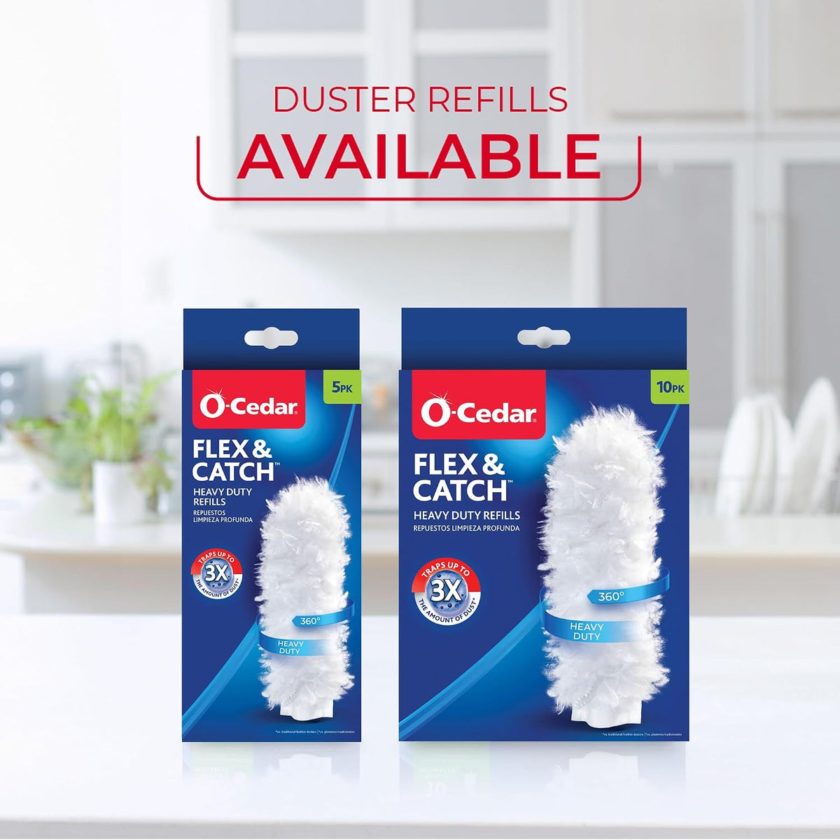 O-Cedar Flex & Catch Heavy Duty Dusting Kit with 15 Disposable Duster Refills | New & Improved Model | Extendable 3 Ft Handle with Stay-On Duster Hook | Traps 3X More Dust Than Feather Dusters