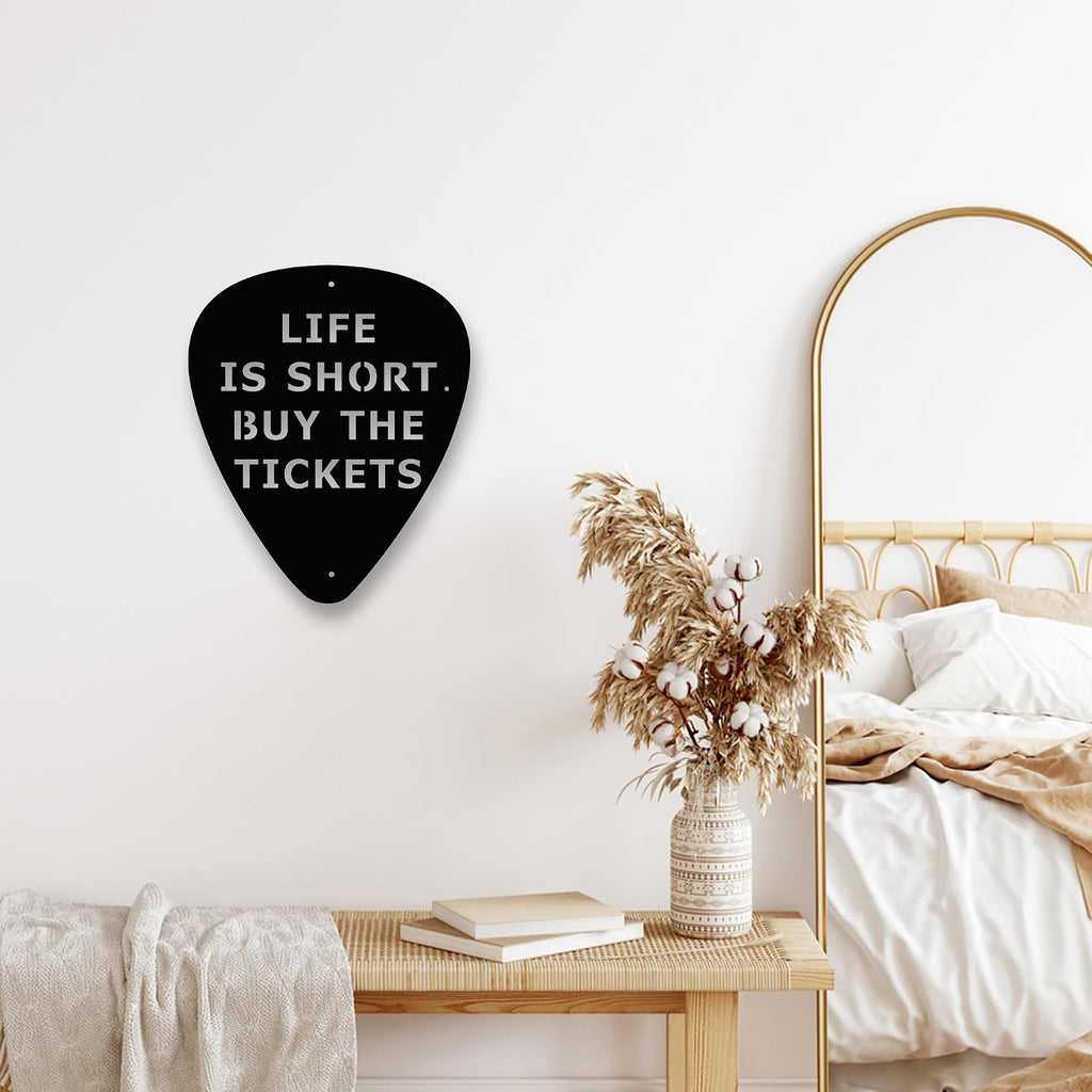 Rajukit Metal Guitar Pick Wall Art,Black,Rustproof, 11.8 * 9.8 Inches