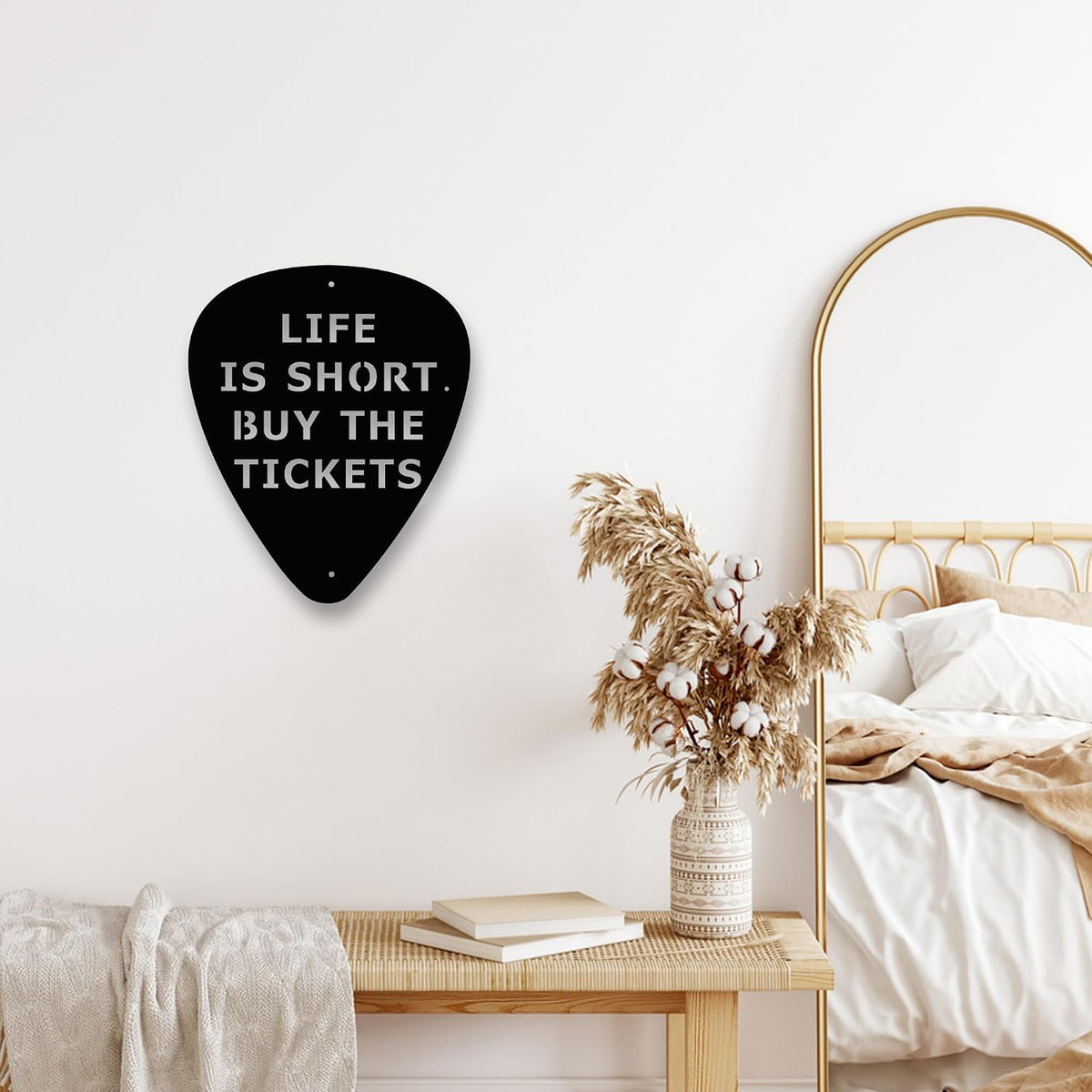 Rajukit Metal Guitar Pick Wall Art,Black,Rustproof, 11.8 * 9.8 Inches