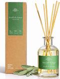 Natural Reed Diffuser Set, Sea Salt & Sage 3.52 oz (100ml) Scented Diffuser with Sticks Home Fragrance Reed Diffuser for Bathroom Shelf Decor, Ideal Gift for Woman