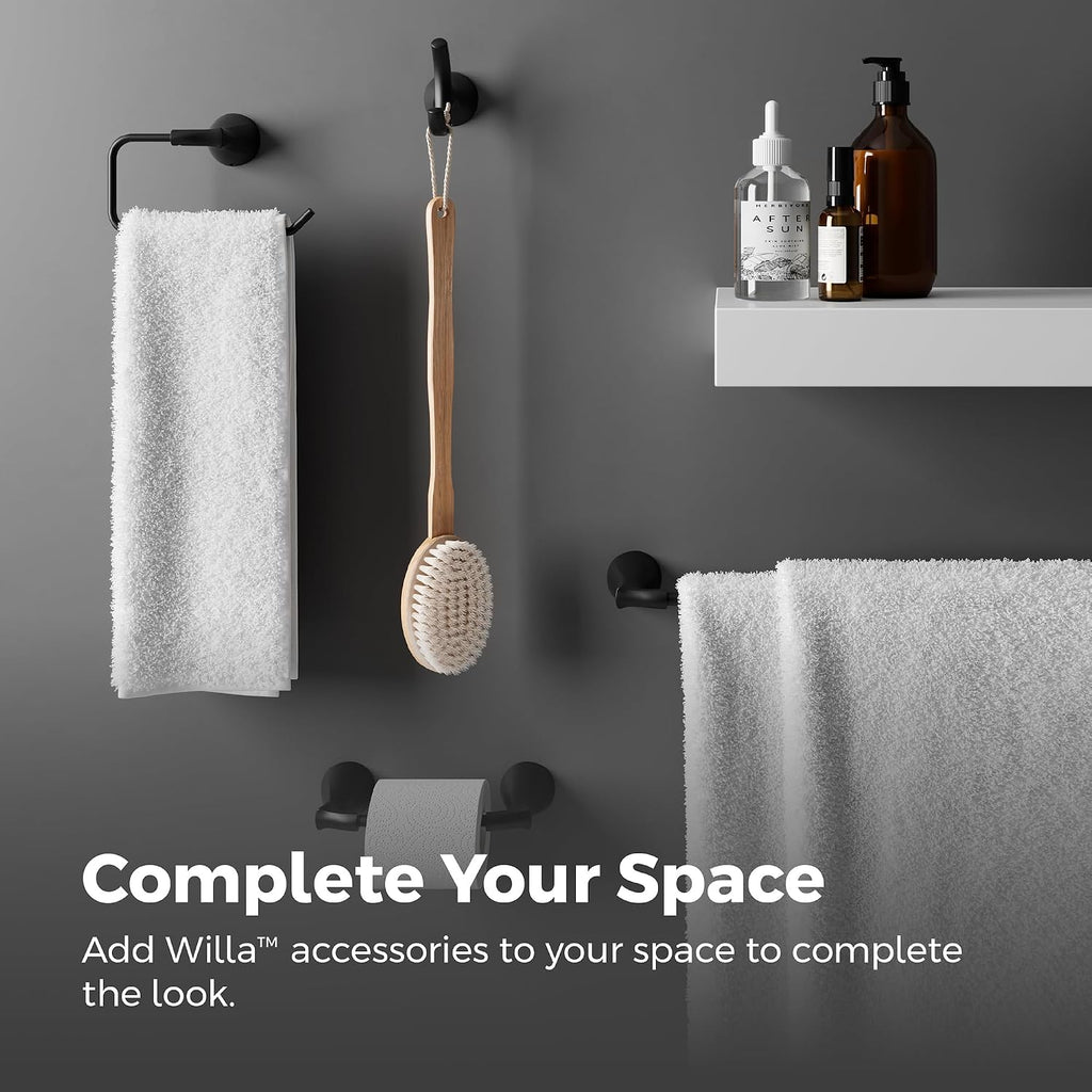 Pfister Willa Towel Bar BTBWLL2B, 24 in Wall Bathroom Hanger, Matte Black