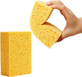 Natural Kitchen Sponges, 2" Thick Heavy Duty Scrub Sponge, 2 Pack