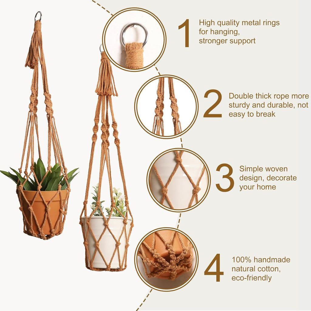 Artilady Macrame Hanging Planter for Indoor Plants Boho Plant Hanger Holder