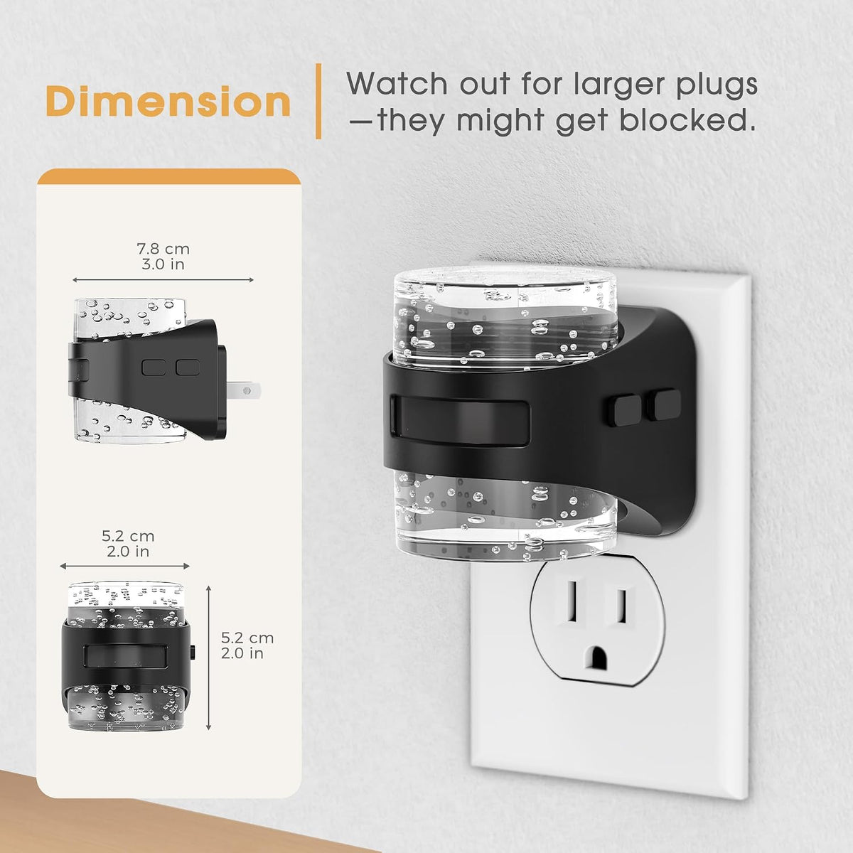 Briignite Motion Sensor Night Light 2Pcs Bubble Night Lights Plug into Wall