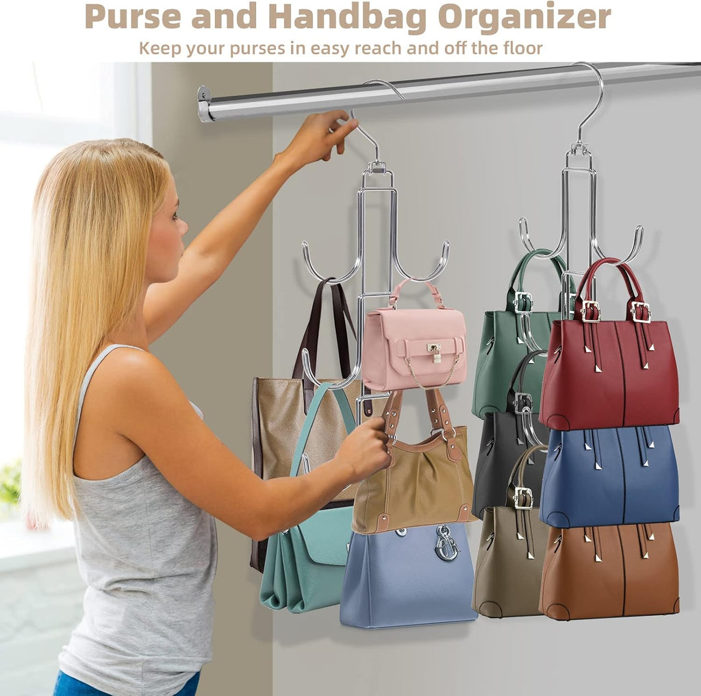 Purse Hanger Organizer for Closet Organization and Space Saving, 2 Pack
