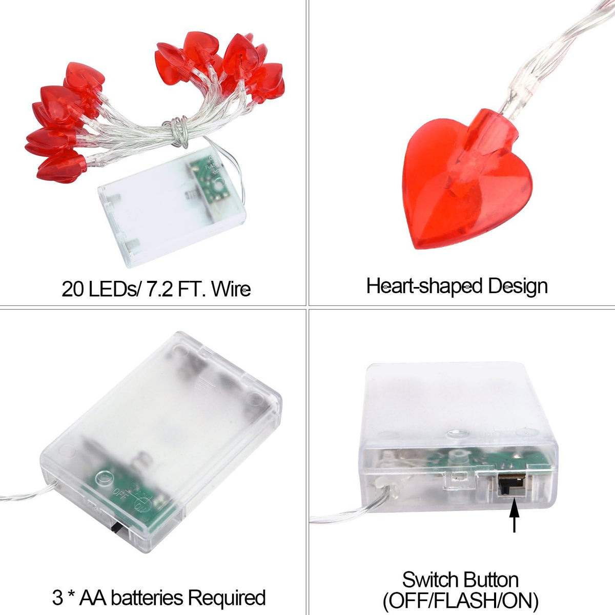 Valentine Lights Heart Shaped String Lights for Mother's and Father's Day, Wedding, Proposal, Birthday and Holidays