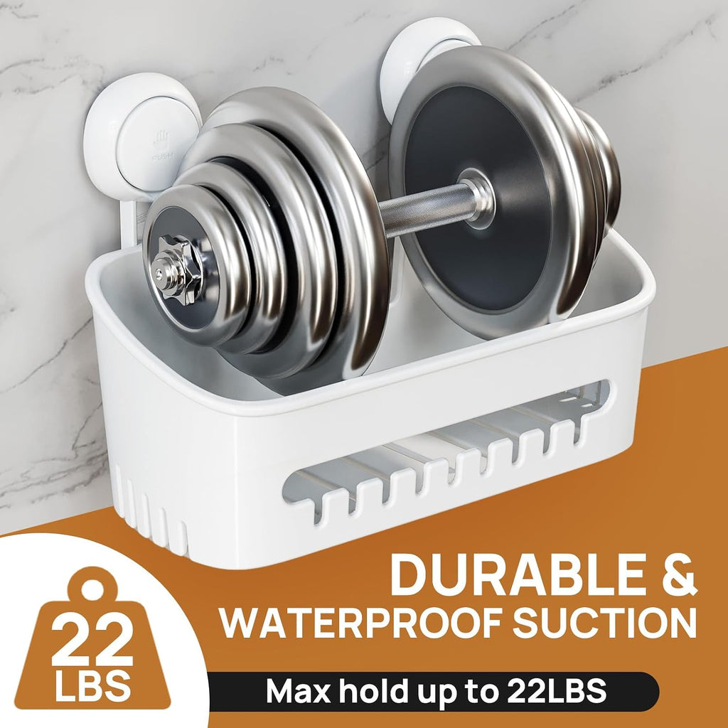 LEVERLOC Shower Caddy Suction Cup,Shower Organizer Bathroom Shelf