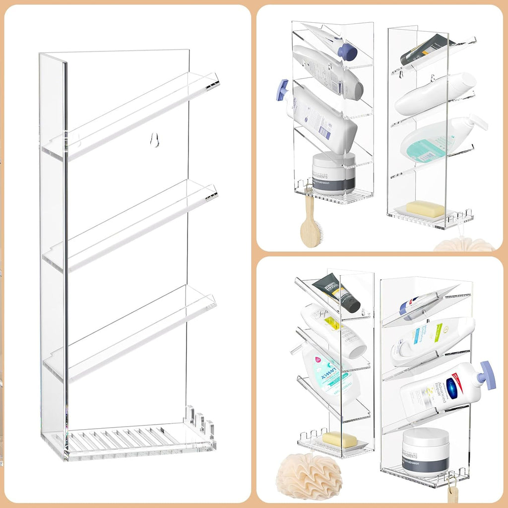 AITEE Acrylic Bathroom Organizer Caddy Shampoo Holder Combination Shelf