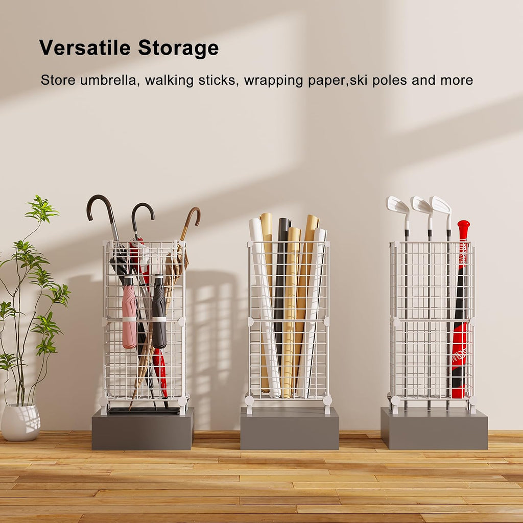 AWTATOS Umbrella Holder Entryway, Umbrella Stand Freestanding, White