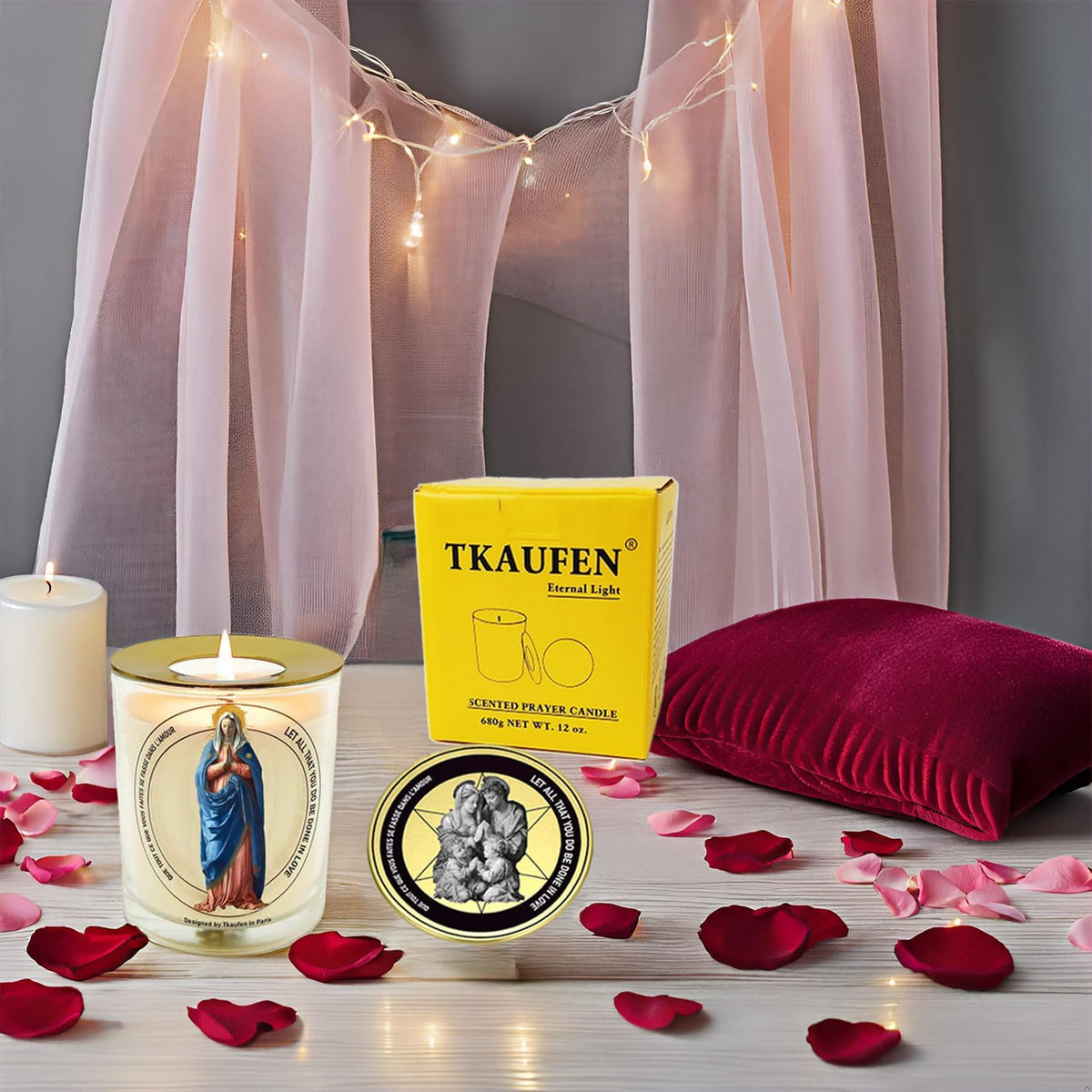 Our Blessing Mother Virgin Mary Rose Fragrance Candle 50H