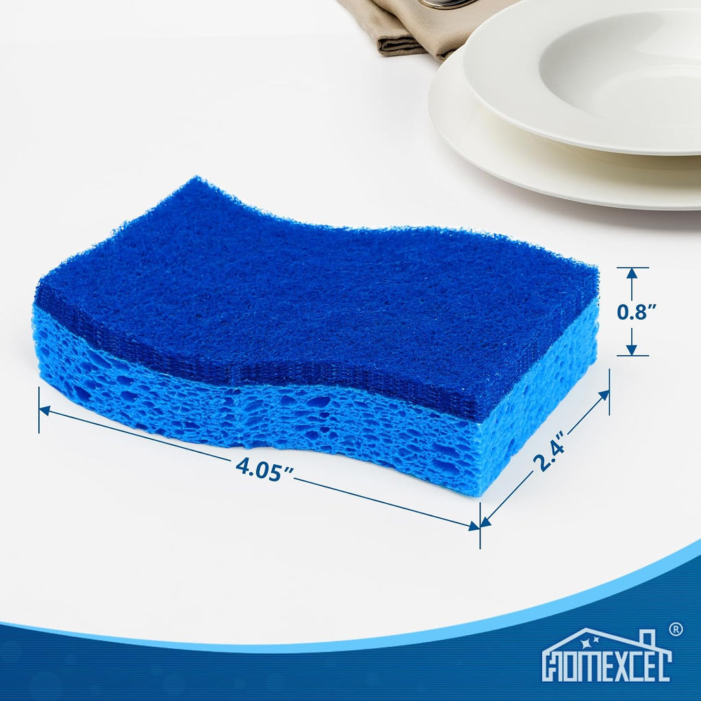 HOMEXCEL Sponges Kitchen 120Pack, Non Scratch Scrub Dish Sponge for Dishes