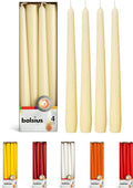 BOLSIUS Unscented 10-Inch Ivory Dinner Candles, 4-Pack - 8 Hour European Quality, Smokeless