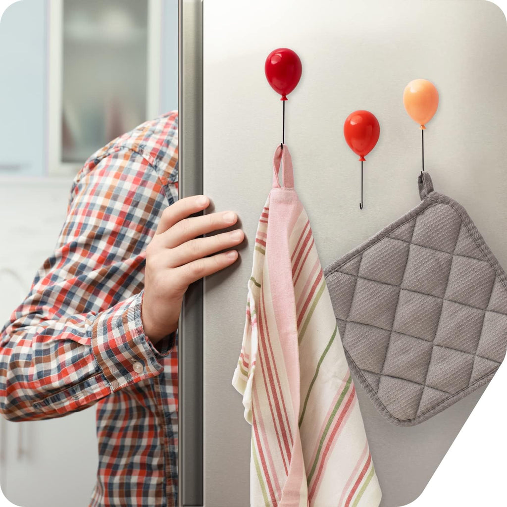 PELEG DESIGN Balloongers | Fun Balloon-Shaped Key Holder for Wall | Decorative Key Hanger Set of 3 | Key Hooks with 3 Install Options | Cute Key Holders with Metal Wire Hooks