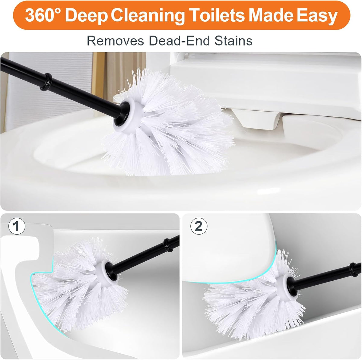 Golden Retriever Toilet Brush and Holder Set, Cute Dog Toilet Bowl Brush with Replaceable Brush Head Decorative Bathroom Cleaning Brush with Drip Tray Space-Saving Bathroom Decor for Home Apartment RV