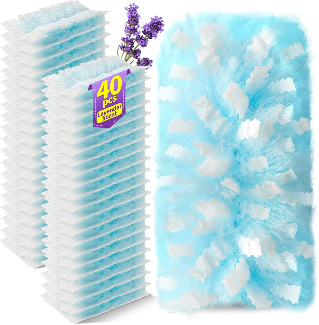 40 Count Duster Refills Compatible with Swiffer Duster, 180°Disposable Multi-Surface Microfiber Cleaning Dusters, Lavender Scent