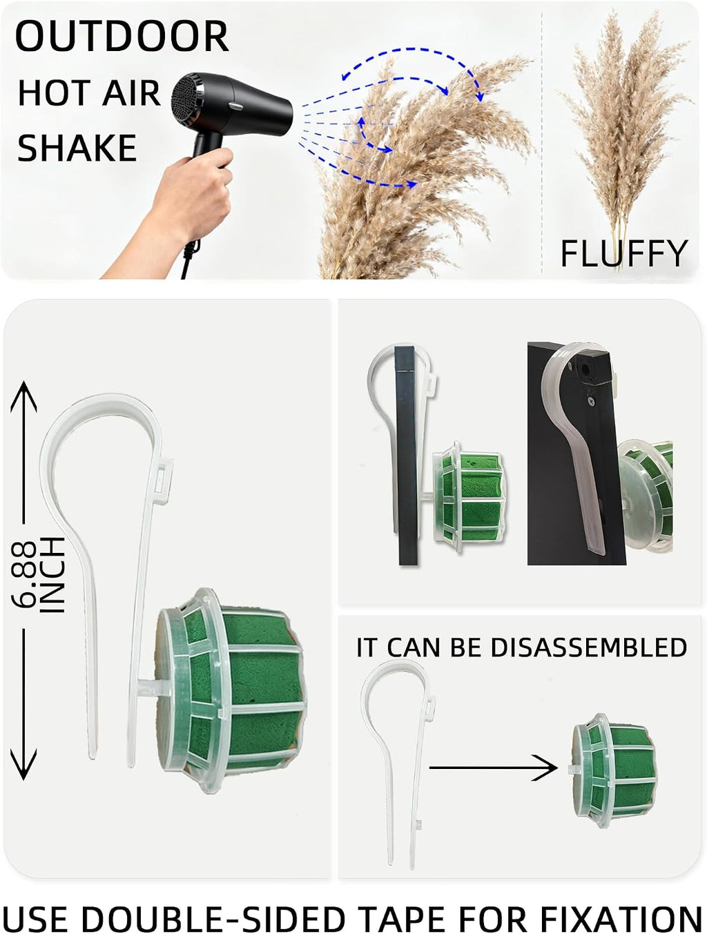 Fluffy Boho Wall Decor - DIY Pampas Grass Kits,Need to Assemble