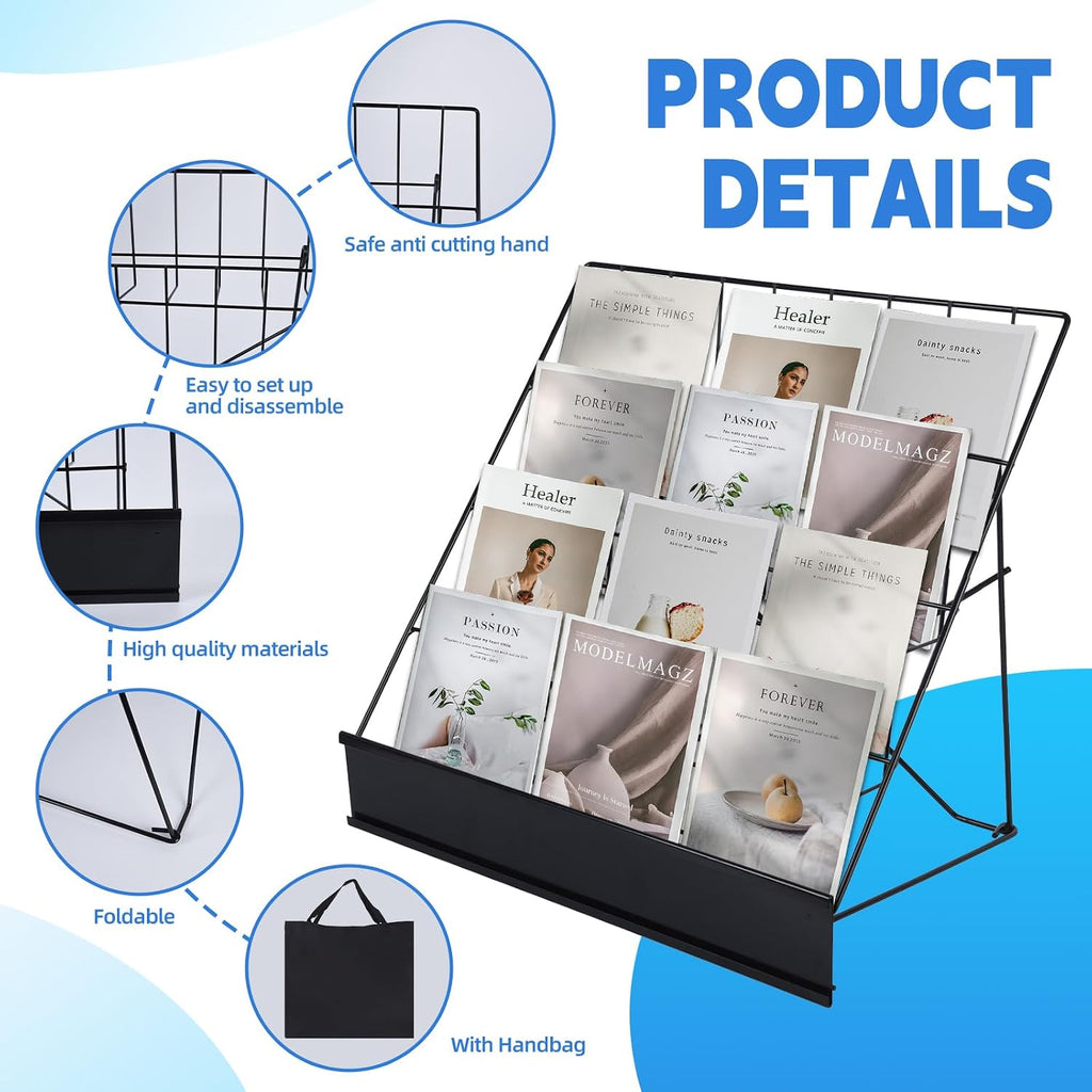 Book Display Rack with Storage Bag for Library Classroom