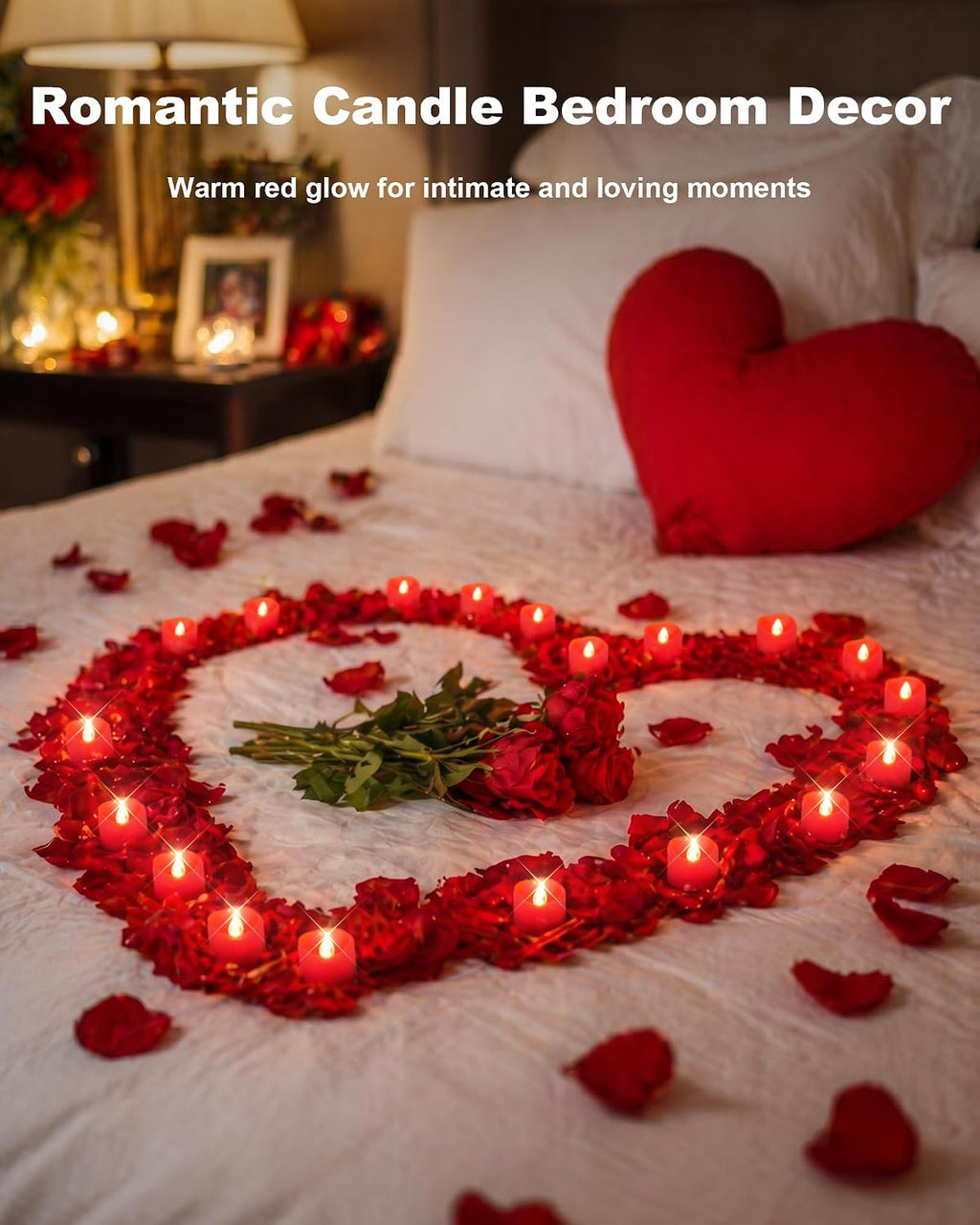 Homemory 50-Pack Red Flameless Battery Tea Light Candles, 200+ Hours