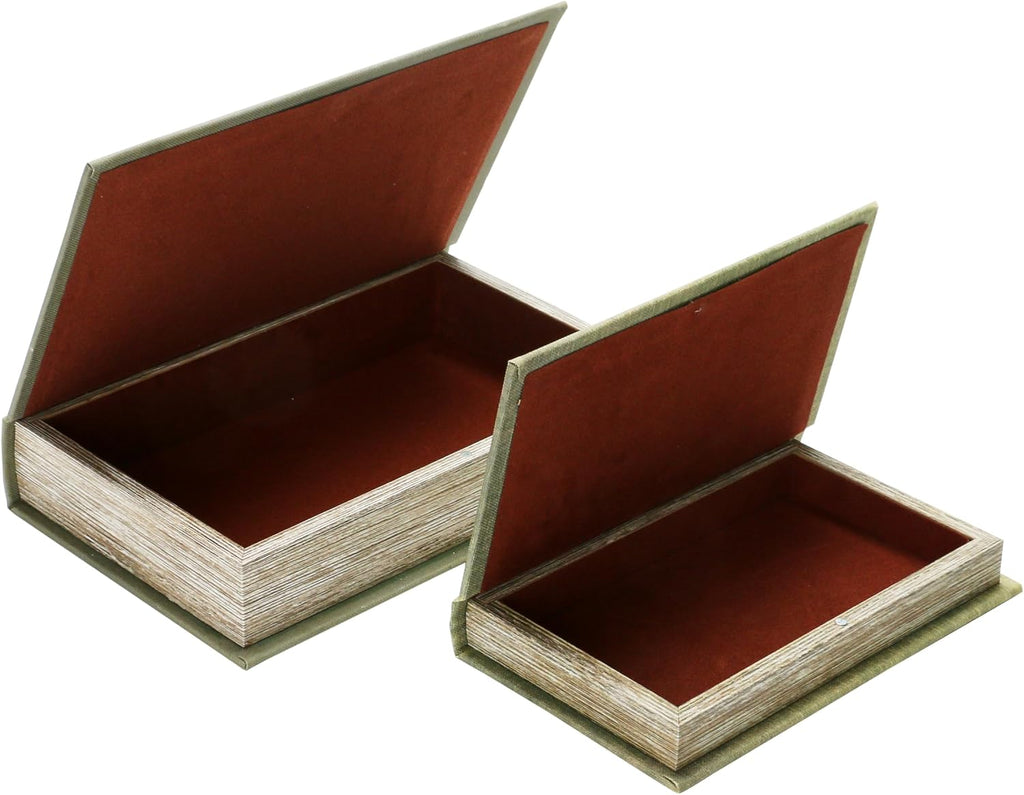 Creative Co-Op MDF & Canvas Book Storage Boxes, Set of 2 All The Little Things