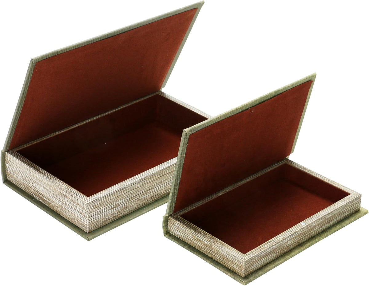 Creative Co-Op MDF & Canvas Book Storage Boxes, Set of 2 All The Little Things