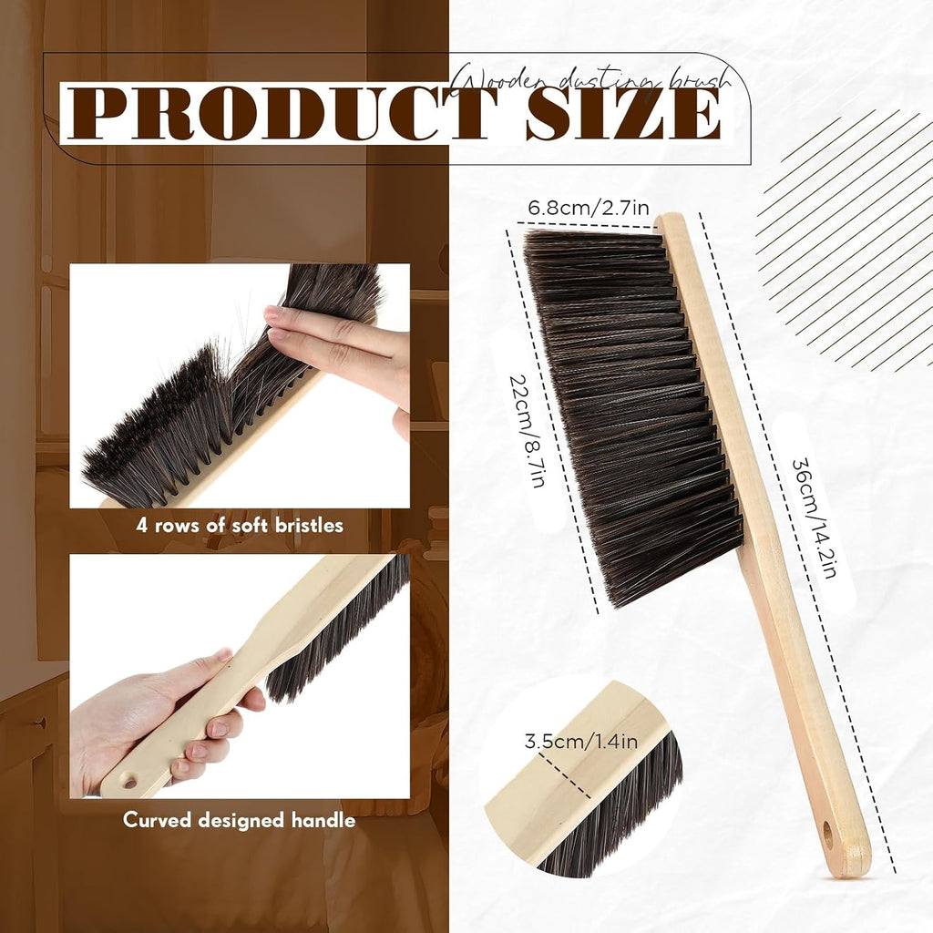 Tioncy 24 Pieces Wooden Dust Brush Bulk Hand Broom Bench Brush
