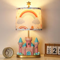 Hamucd Castle Bedside Table Lamp for Kid,Pink Princess Nursery Lamp for Girl Bedroom Nightstand Decor,Cute Desk Lamp for Study Room,1 LED Bulb Included