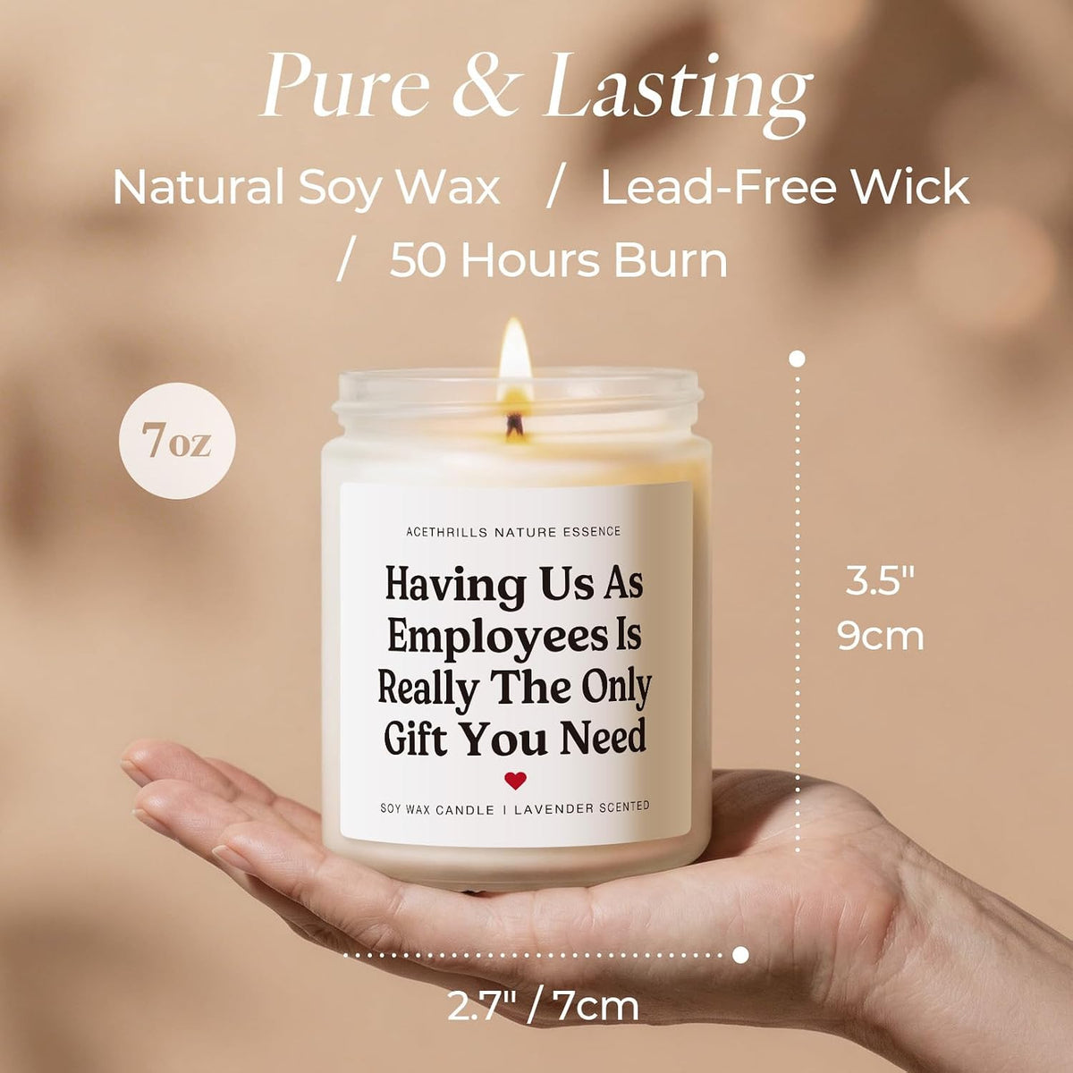Bosses Day Gifts for Women Men - 7 Oz Lavender Scented Candle