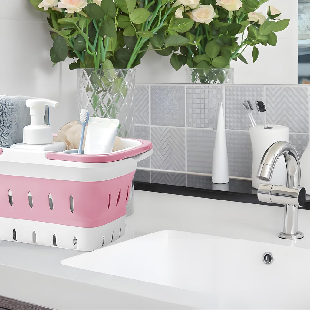 Fammart Plastic Shower Caddy Portable, Bath Basket Cleaning Caddy w/Handle