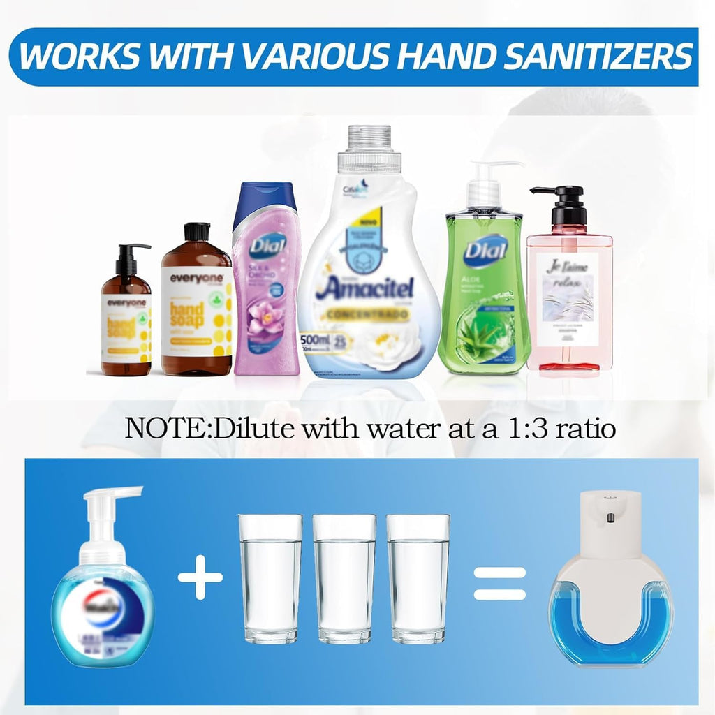 2Pack Automatic Soap Dispenser Touchless, Rechargeable Foaming Soap Dispenser,15oz/420ml Smart Hand Soap Dispensers,4-Level Adjustable,Wall Mount for Bathroom Kitchen Dish Soap(White, Foam)