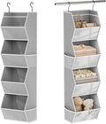 Closet Organizers and Storage Hanging with Mesh Pockets for Clothes, Grey
