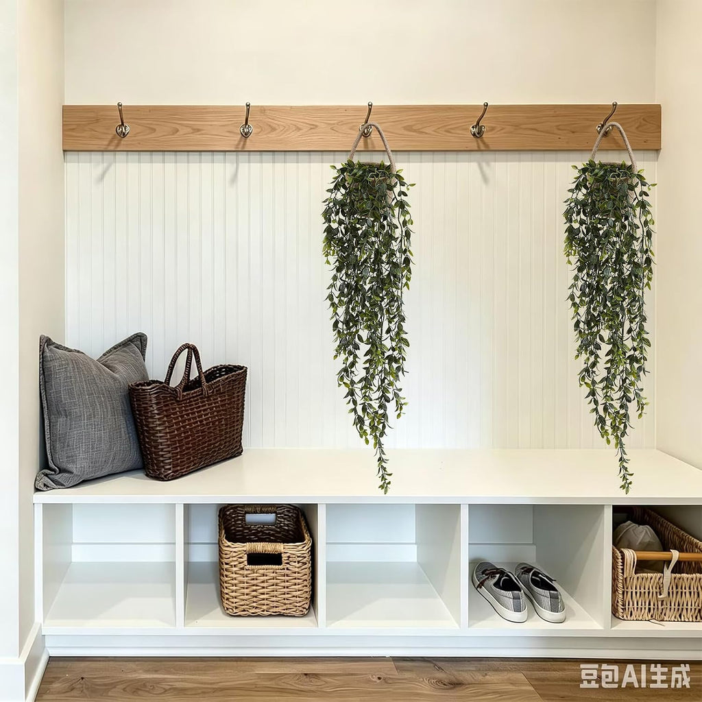 Fake Hanging Plants Potted Artificial Mandala 2PCS
