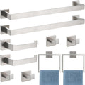 VELIMAX Brushed Nickel Towel Bar, SUS304 Stainless Steel Bathroom Hardware Set, Towel Racks for Bathroom Wall Mounted, 24-Inches