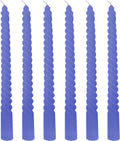 6 Pack 10 Inch Blue Taper Candles, Navy Spiral Taper Candles, Unscented Twisted Taper Candlesticks, Home Decor Kitchen Decor Wedding Decorations