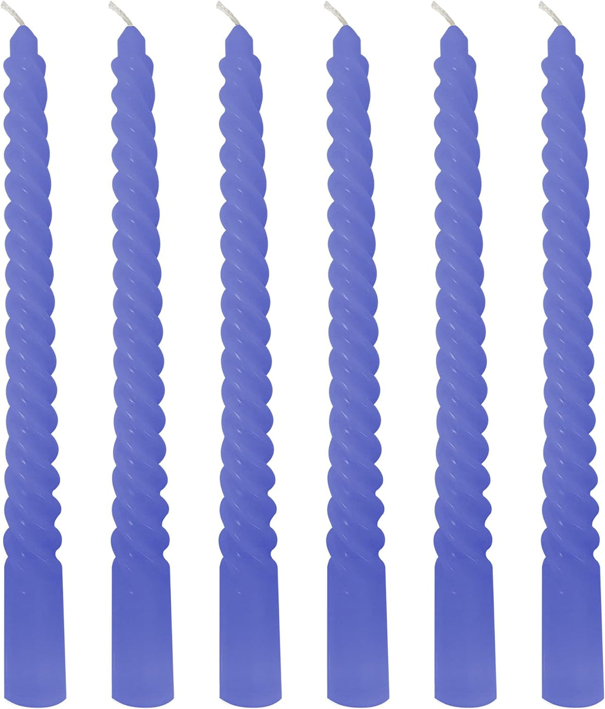 6 Pack 10 Inch Blue Taper Candles, Navy Spiral Taper Candles, Unscented Twisted Taper Candlesticks, Home Decor Kitchen Decor Wedding Decorations