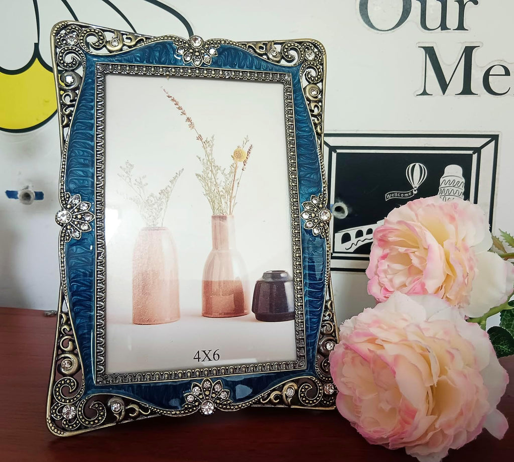 4x6 Vintage Metal Picture Frame, Retro Decoration,