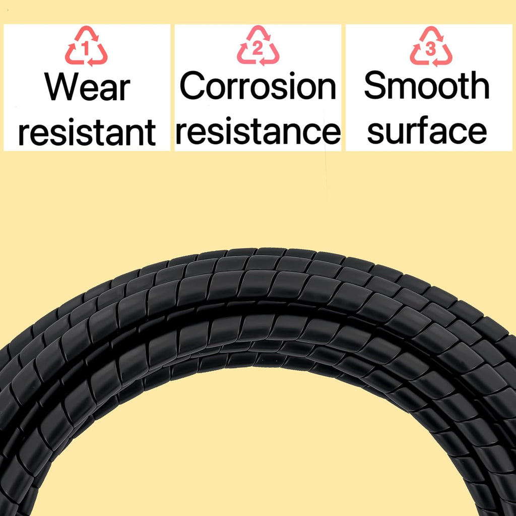 Spiral Wrap Hose Cable Protector - 0.5" OD x 25' Pre-Cut Lengths-Safe Hose Protector to Avoid Wear and Extend Life for Hydraulic Pneumatic Hoses