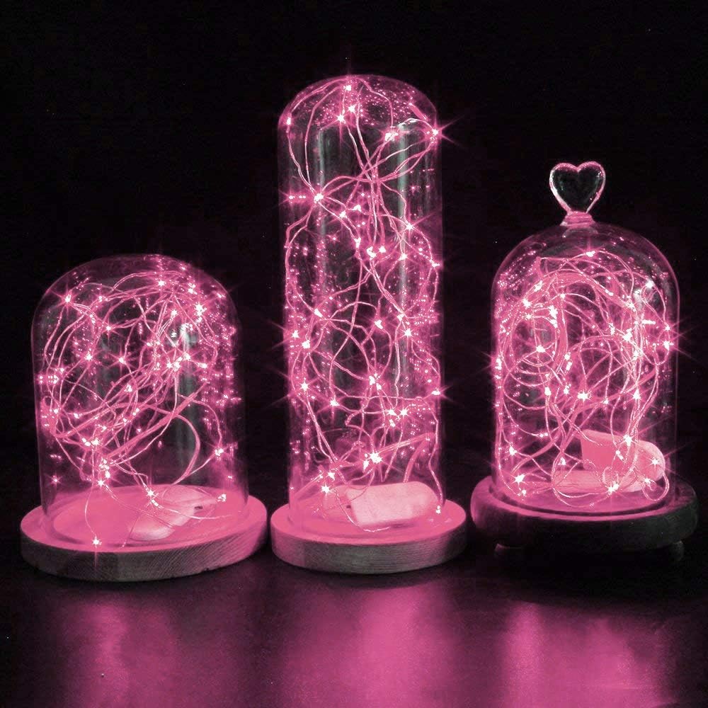 Fairy Lights Battery Operated (Included), 6.6ft 20 LED Mini String Light, Waterproof Silver Wire Firefly Starry Light for DIY Wedding Christmas Party Mason Jars Decor Indoor (Multi-Colored, 10 Pack)