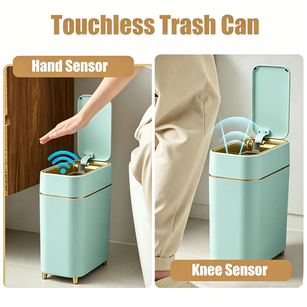 Yatmung Touchless Bathroom Trash Can with Lid - Motion Sensor Trash Can