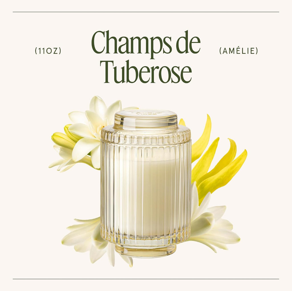 LA JOLIE MUSE Tuberose Floral Scented Candles for Home, 11 oz Natural Soy