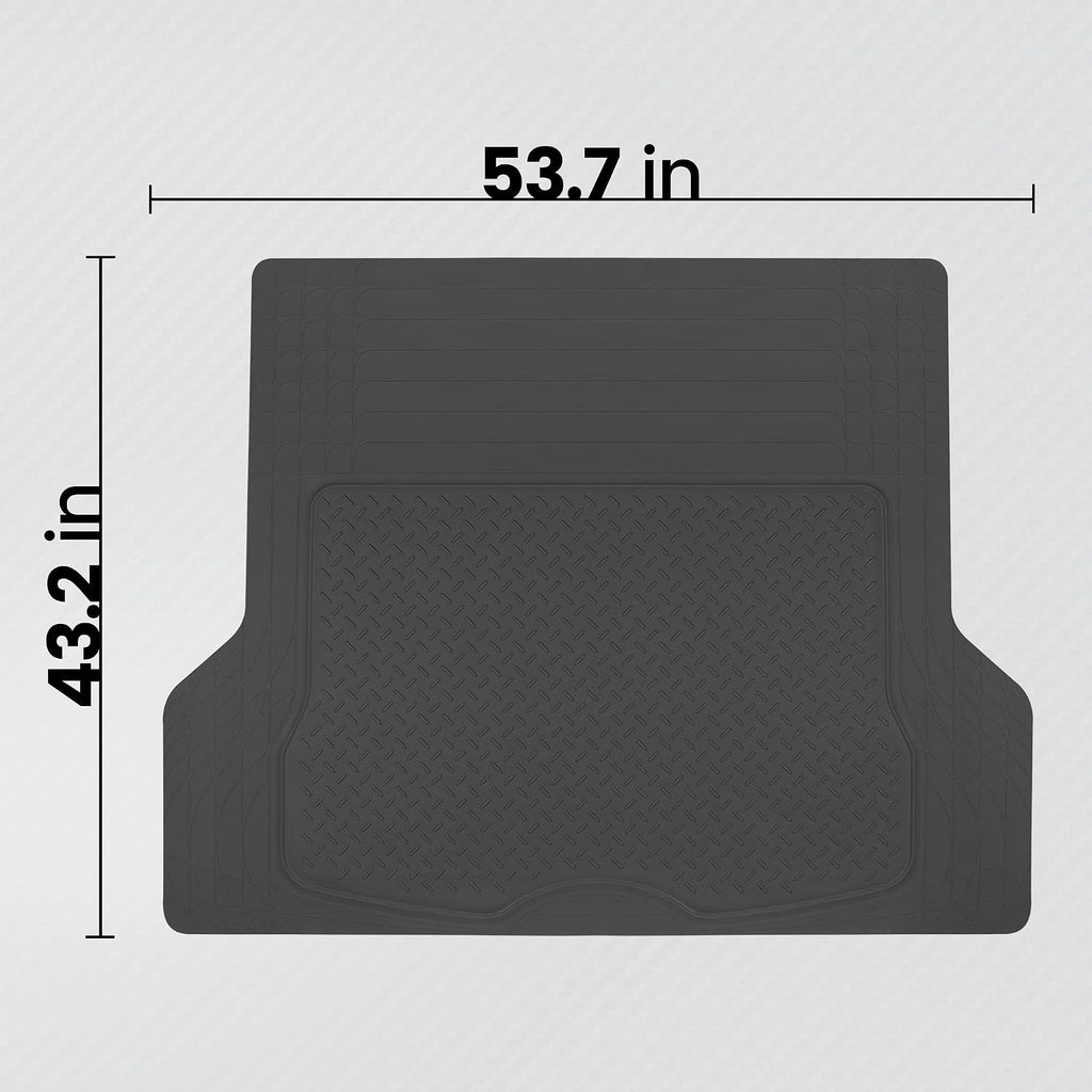 Heavy Duty Cargo Liner Floor Mat-All Weather Trunk Protection, Trimmable to Fit & Durable HD Rubber Protection for Car SUV Sedan Auto